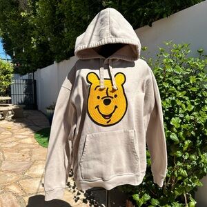 Adorable Disney Winnie the Pooh Pullover Hoodie in Tan